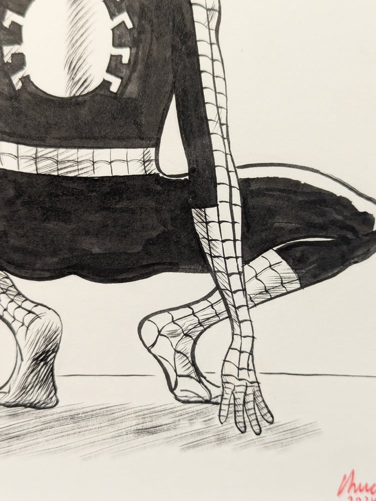 Image of Spider-Man cake ink and brush