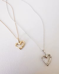 Image 3 of Mini 10K Sculpted Heart Necklace 
