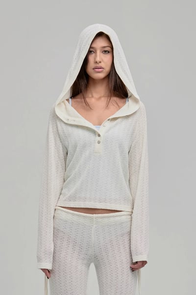 Image of GHOSTBOY - Dazed Knit Hoodie (Cream)