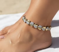 Image 3 of Gold Plated Heart bracelet and anklet set for woman