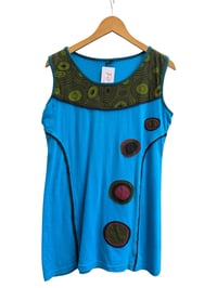 Image 1 of 90's Turquoise Cotton Dress XL