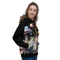 Image 2 of Colorful Neon Mushroom Watercolor Mycology Unisex Hoodie