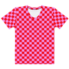 Pink Red Checker Women's Tee