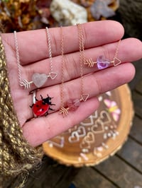 Image 7 of Cupid’s Peach Moonstone Heart Necklace