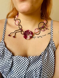 Image 4 of 🥀🖤Femme Fatale Rose Choker🖤🥀 Rose Quartz 