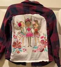 Children’s Vintage Wine/Black Flannel Shirt Fairy Trio