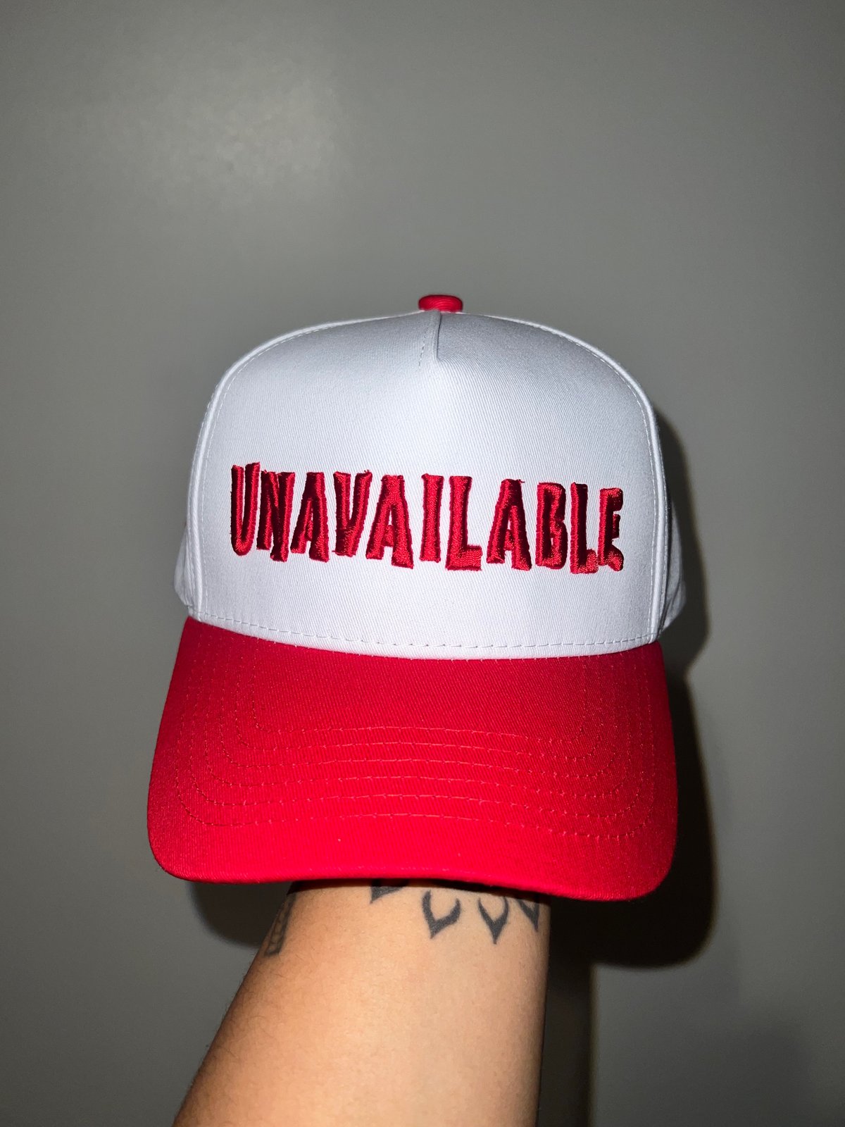 Image of Red & White Snapback