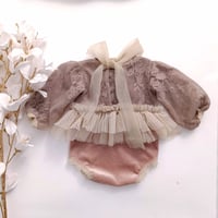 Image 3 of newborn body-dress - Rini - cocoa&powder pink