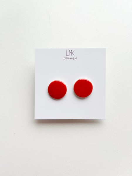 Image of Boucles d’oreilles céramique puces XL rouge