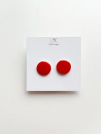 Boucles d’oreilles céramique puces XL rouge