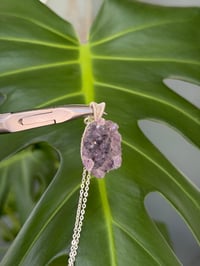 Image 7 of Silver Amethyst Geode Crystal Necklace
