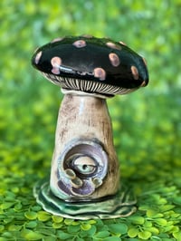 Image 1 of Magic Mushroom Evil Eye Handbuilt Ceramic Mushroom 