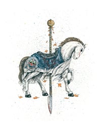 Image 2 of Set 1 - Carousel of Nightmares - Michael / Ghostface / Pinhead Horse 9x7 Signed Art Prints