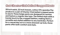 Image 6 of New Sz. 8 Charter Club Belted Cropped Pants #998*12