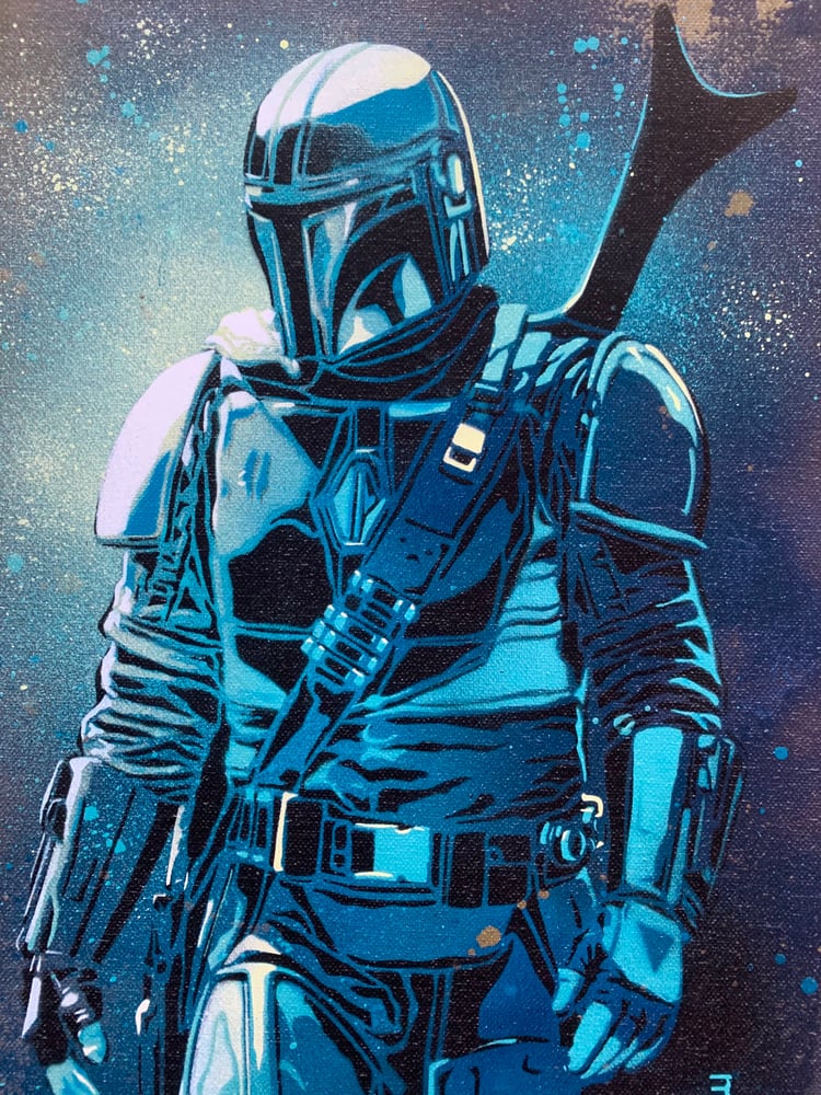 Image of The Mandalorian (blue) 40 x30 cm giclee print ( open edition)