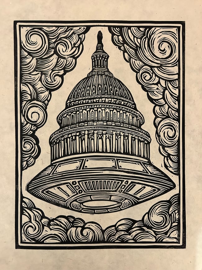 Capitol Ship Block Print