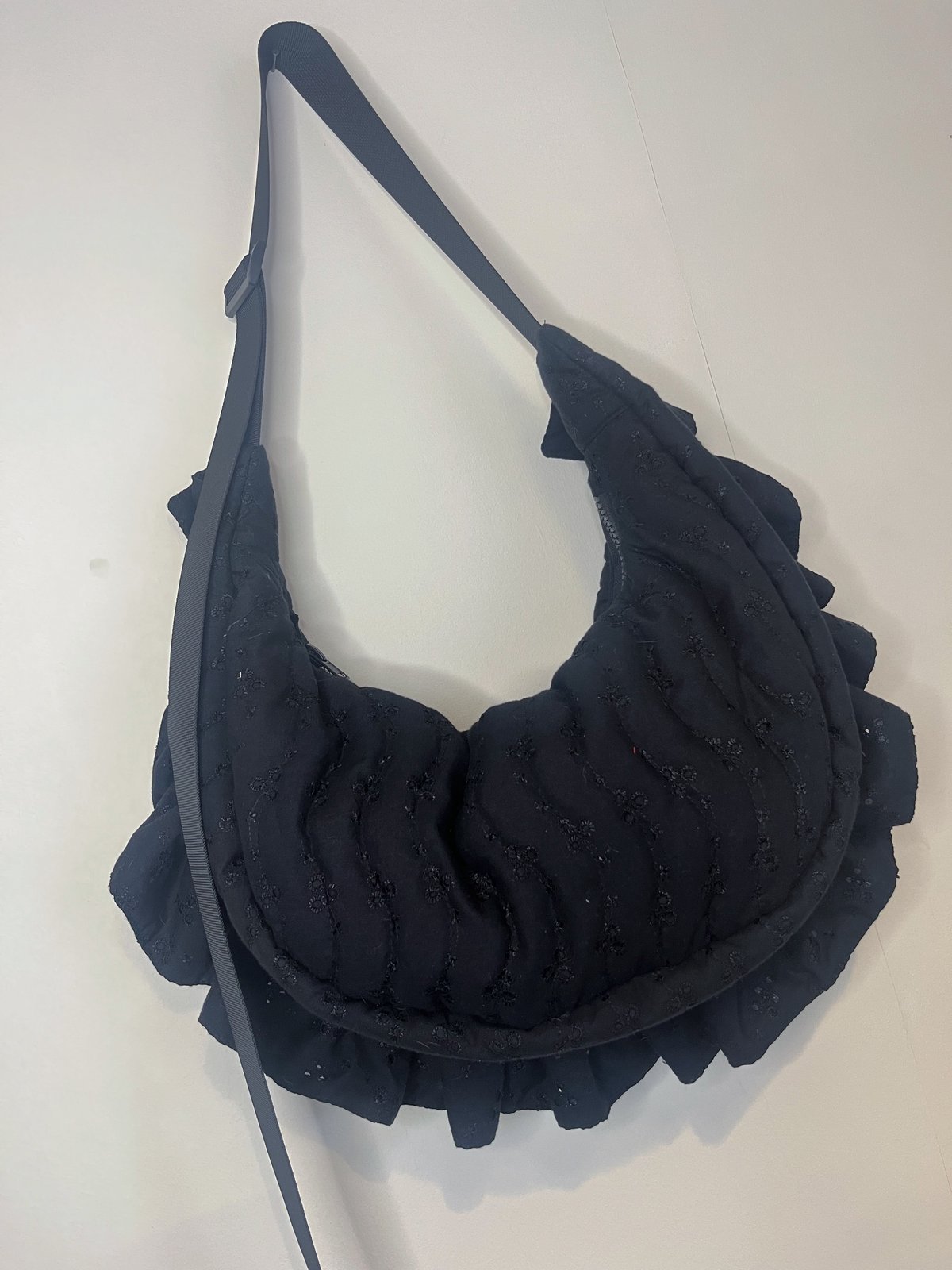 SAMPLE SALE Black Frill Bag 