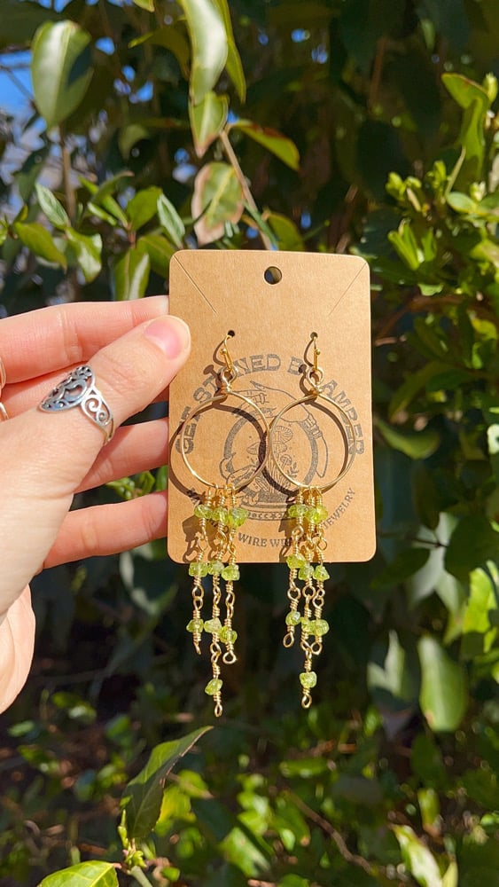 Image of Peridot Hoop Earrings