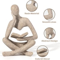 Image 3 of Bookshelf Decor Home Decor - Person Who is Thinking Abstract Thinker Sculpture Figurine Statue Resin
