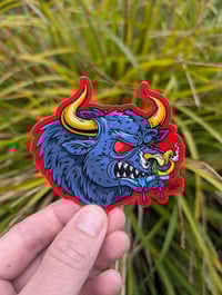 "Seeing red" agro bull sticker
