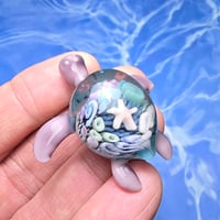 Image 3 of "UNDER THE SEA" CORAL REEF IMPLOSION SEA TURTLE PENDANT MEDIUM 5