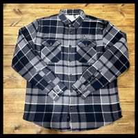 Image 3 of Extreme Culture® - (LARGE) Fleeced Flannel - Blue Grey 
