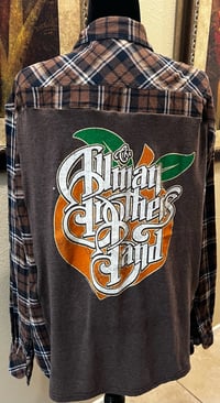 Vintage Brown/Black/White Flannel Shirt Allman Brothers Band