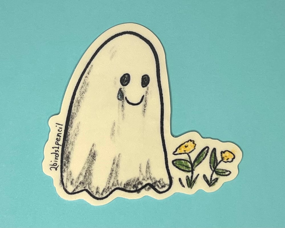 Image of Sad ghost vinyl sticker