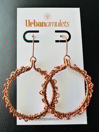 Image 3 of Chain-Wrapped (Copper) Earrings