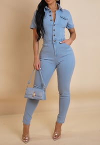 Image 1 of True To You light Denim Jumpsuit 