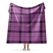 Image of lilac plaid Sherpa blanket