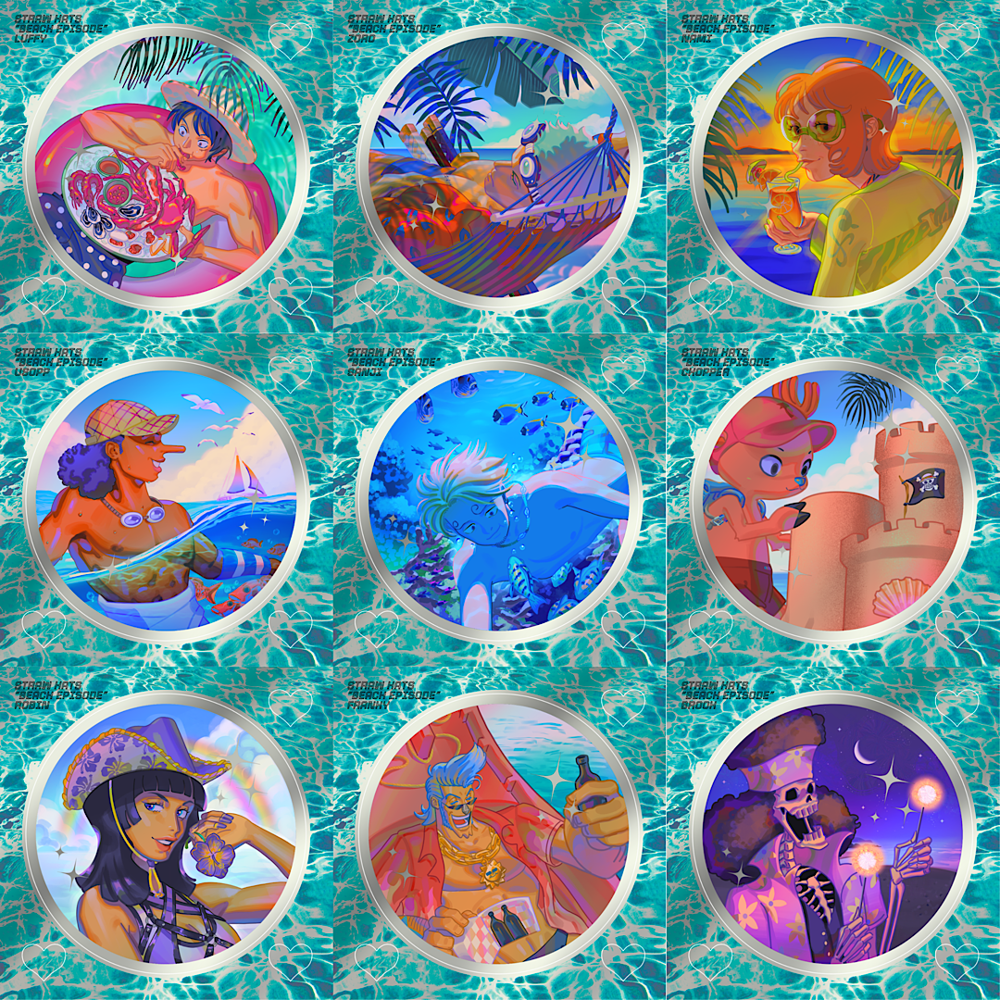 Beach Episode OP Charms and Stickers 