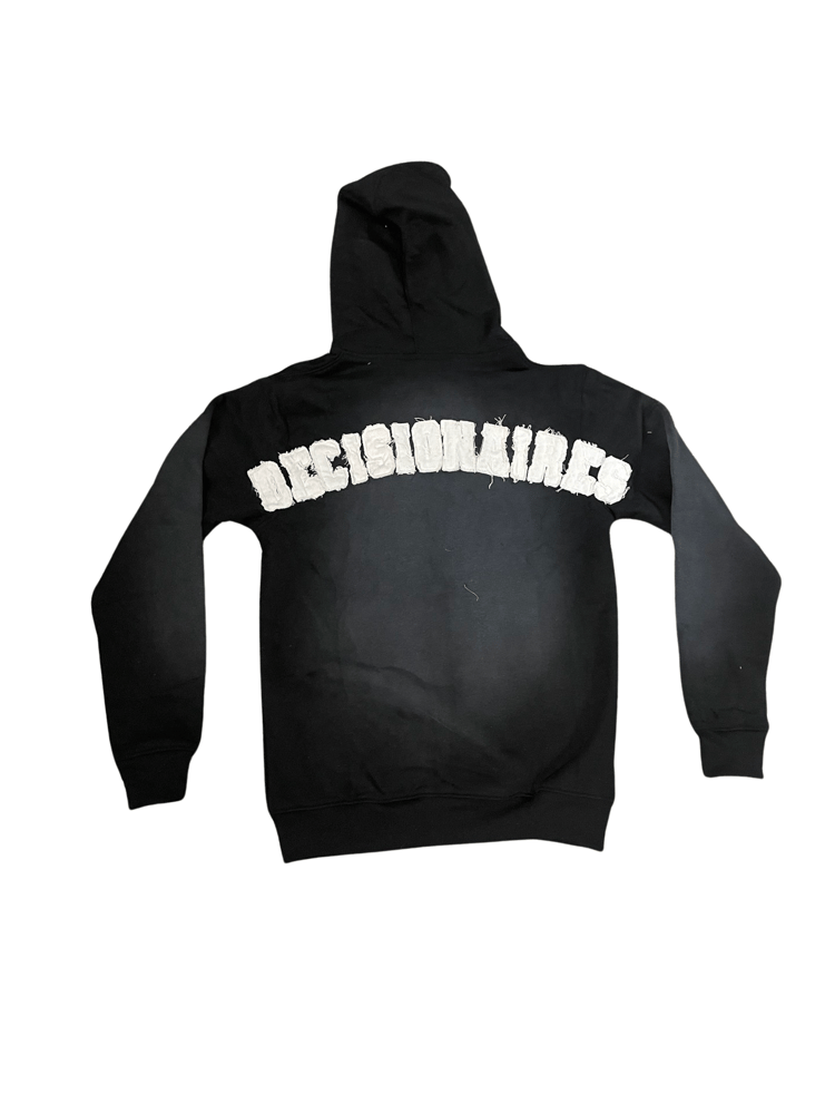Image of Black distressed Reconstructed Hoodis in Zipup
