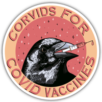 Image 4 of Corvids for COVID Vaccines - Stickers