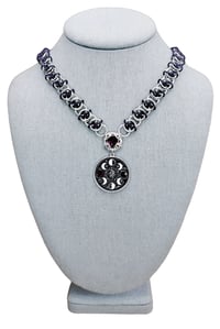 Image 1 of Moon Phases Kinetics + Crystal Chainmaille Necklace