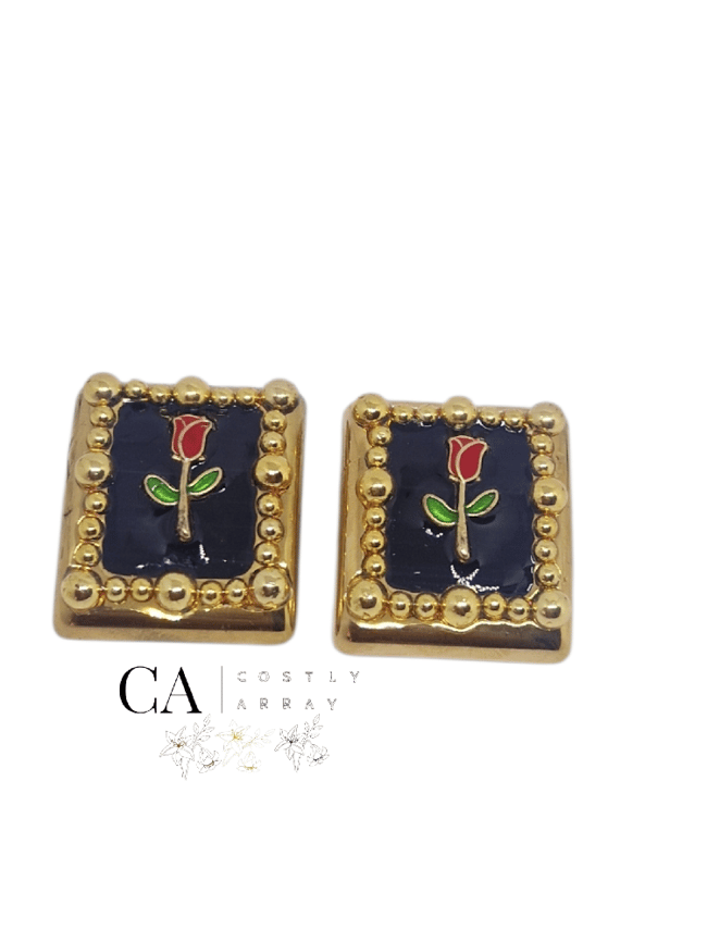 Red rose stud earring