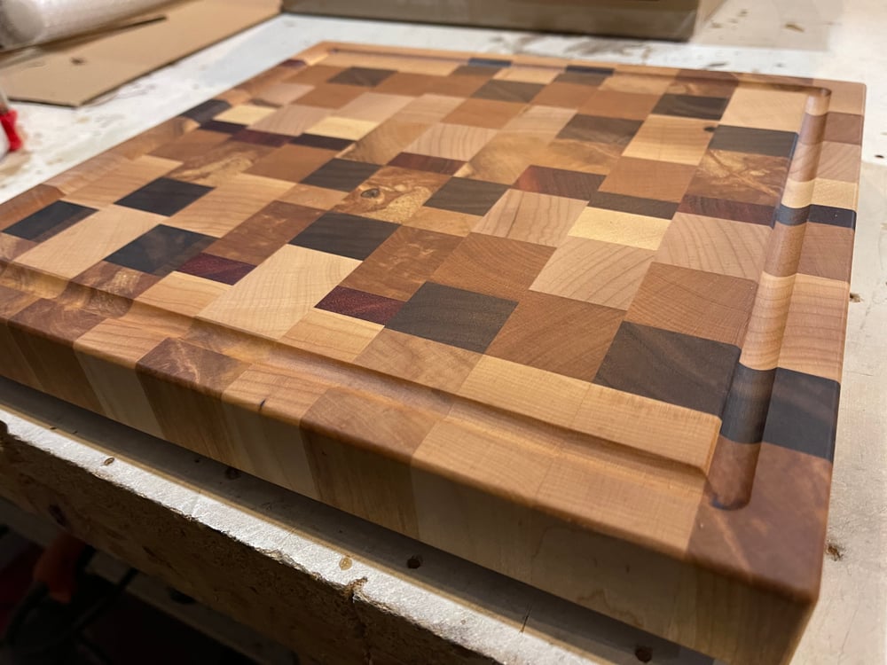 Image of End grain butcher block cutting board