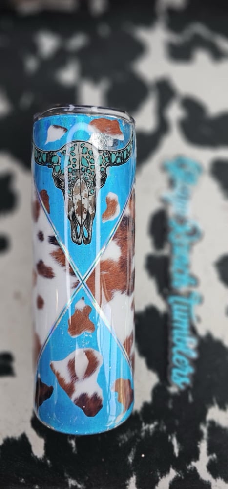 Image of 20 oz Electric blue cowhide