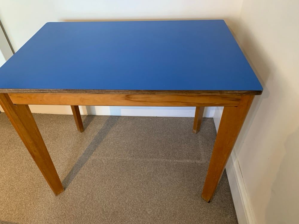 Image of Blue Formica Table