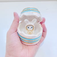 Image 2 of Glow in dark bunny cat in an egg jewelry box