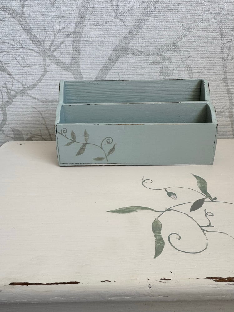 Image of Hand painted vintage wooden letter rack 