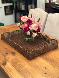 Image 2 of Scalloped Tray Antique Brown
