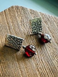 Image 16 of red garnet post earrings