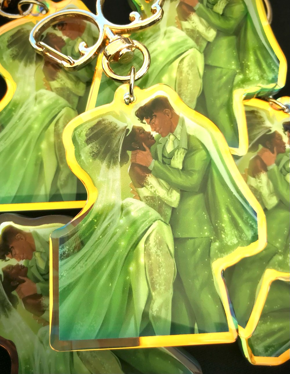Image of The Frog Wedding Iridescent Acrylic Charm Keychains