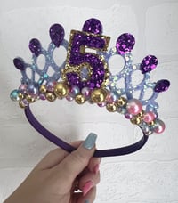 Image 3 of Purple, Lilac, Pink and gold Pearl Tiara