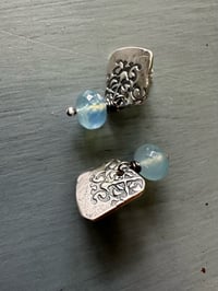 Image 2 of aquamarine and sterling silver post earrings