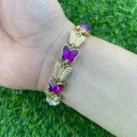 Image 2 of Butterfly stone bracelet 18k gold plated