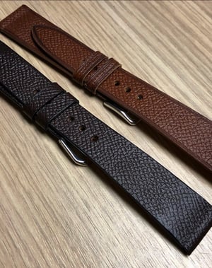 Image of Dark Brown French Grained Calfskin Watch Strap