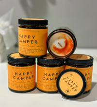 Happy Camper Candle - 5oz Amber Jar & Wood Wick