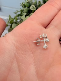 Image 2 of Sterling Silver Knot Dinky Studs